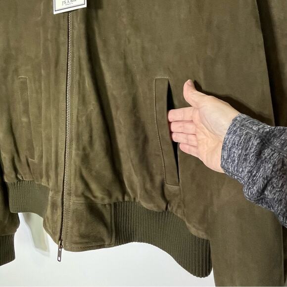 Jos A Bank Tailored Fit Suede Bomber Jacket Size XL NWT - Picture 6 of 10